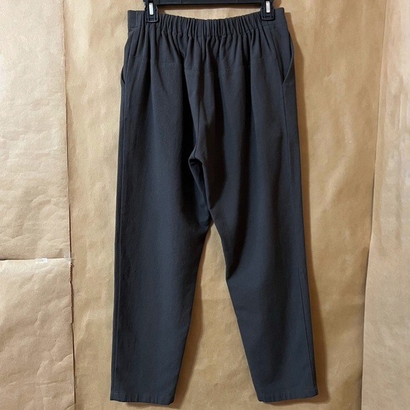 Evam Eva | Cotton Double Cloth Tuck Pants High Rise Pull-On Pleated Grey Size M - Picture 9 of 13
